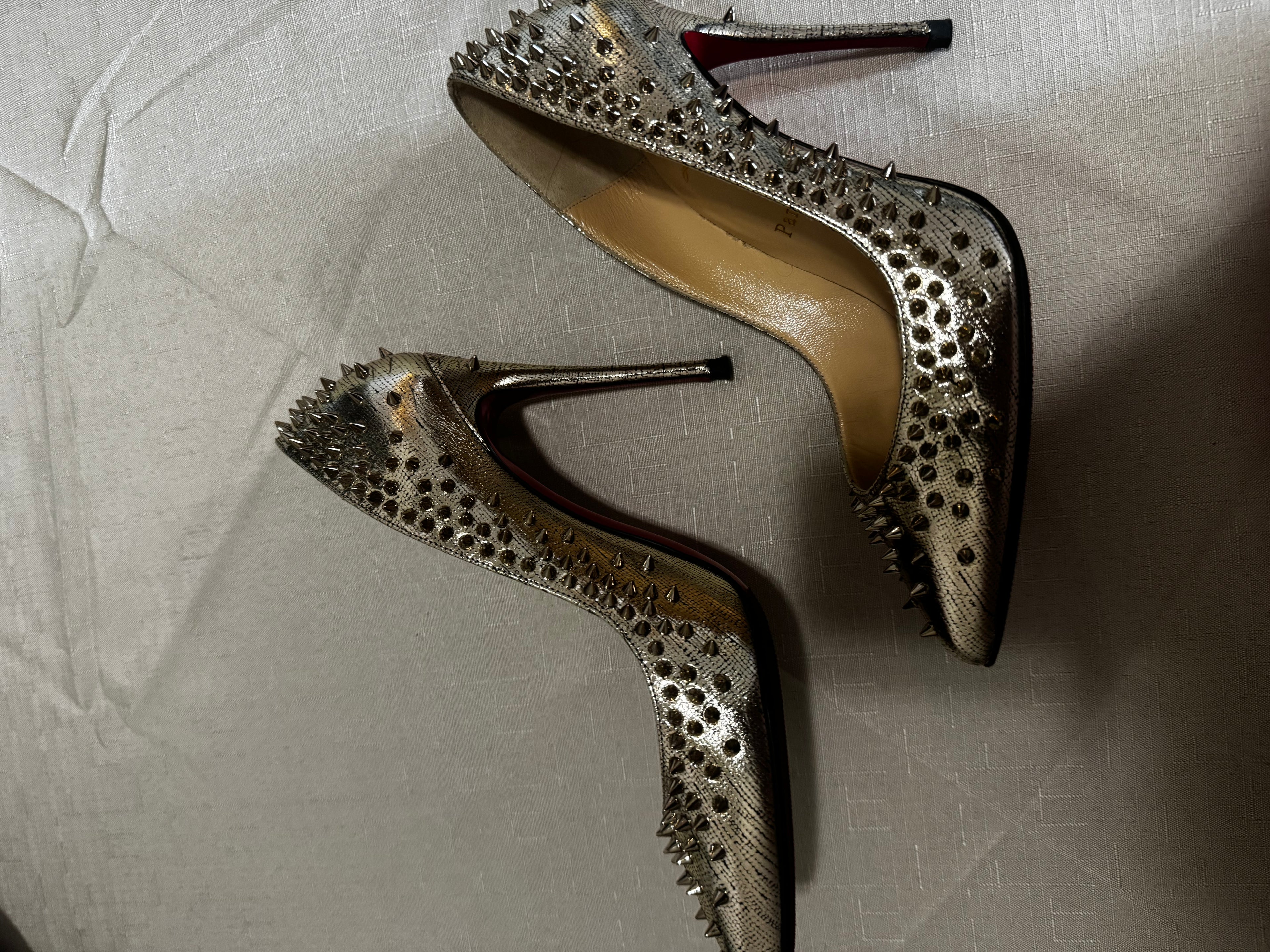 Christian Louboutin Metallic Gold Spike Pumps (6.5 / 36.5)