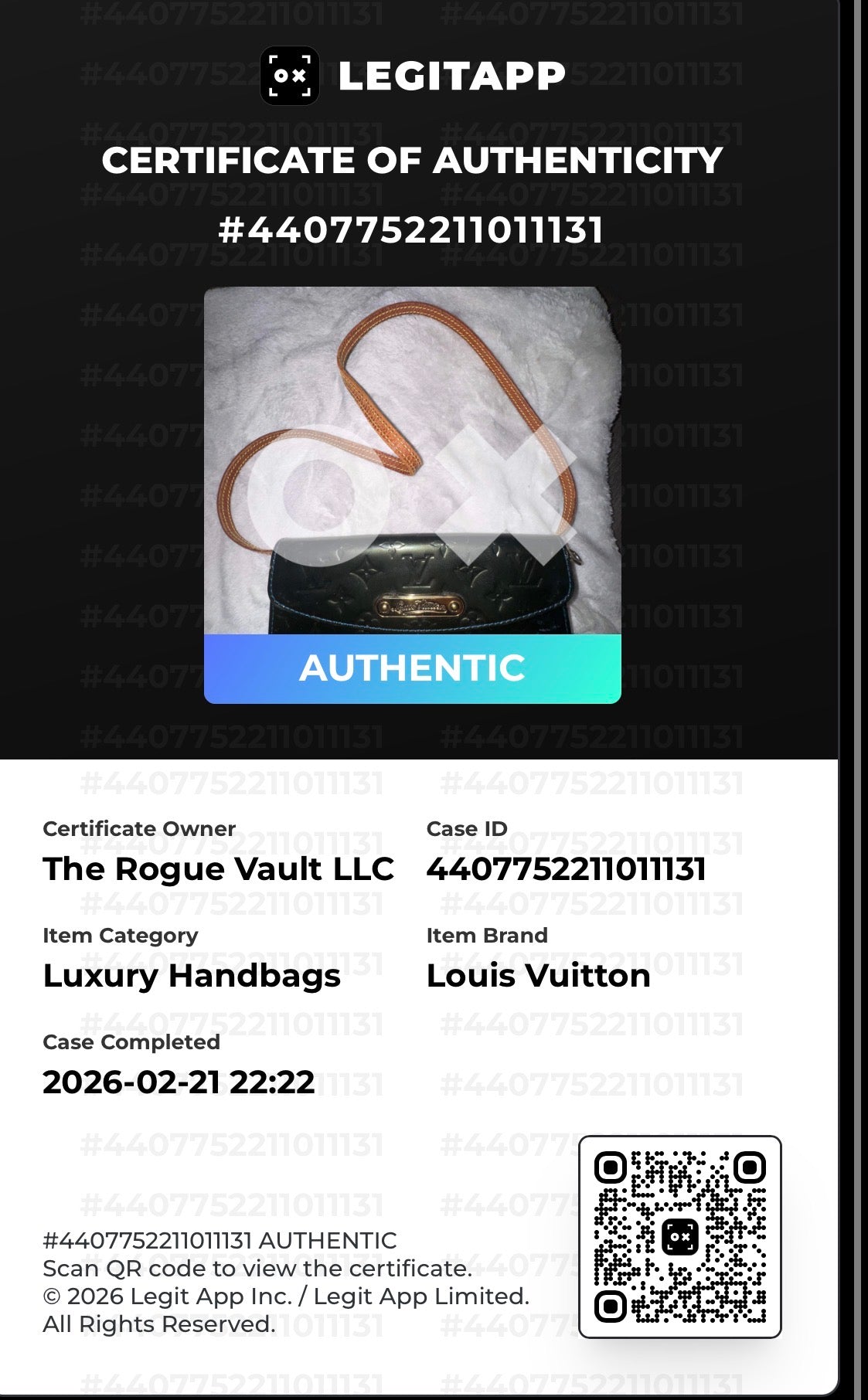 Louis Vuitton Monogram Vernis Rossmore PM