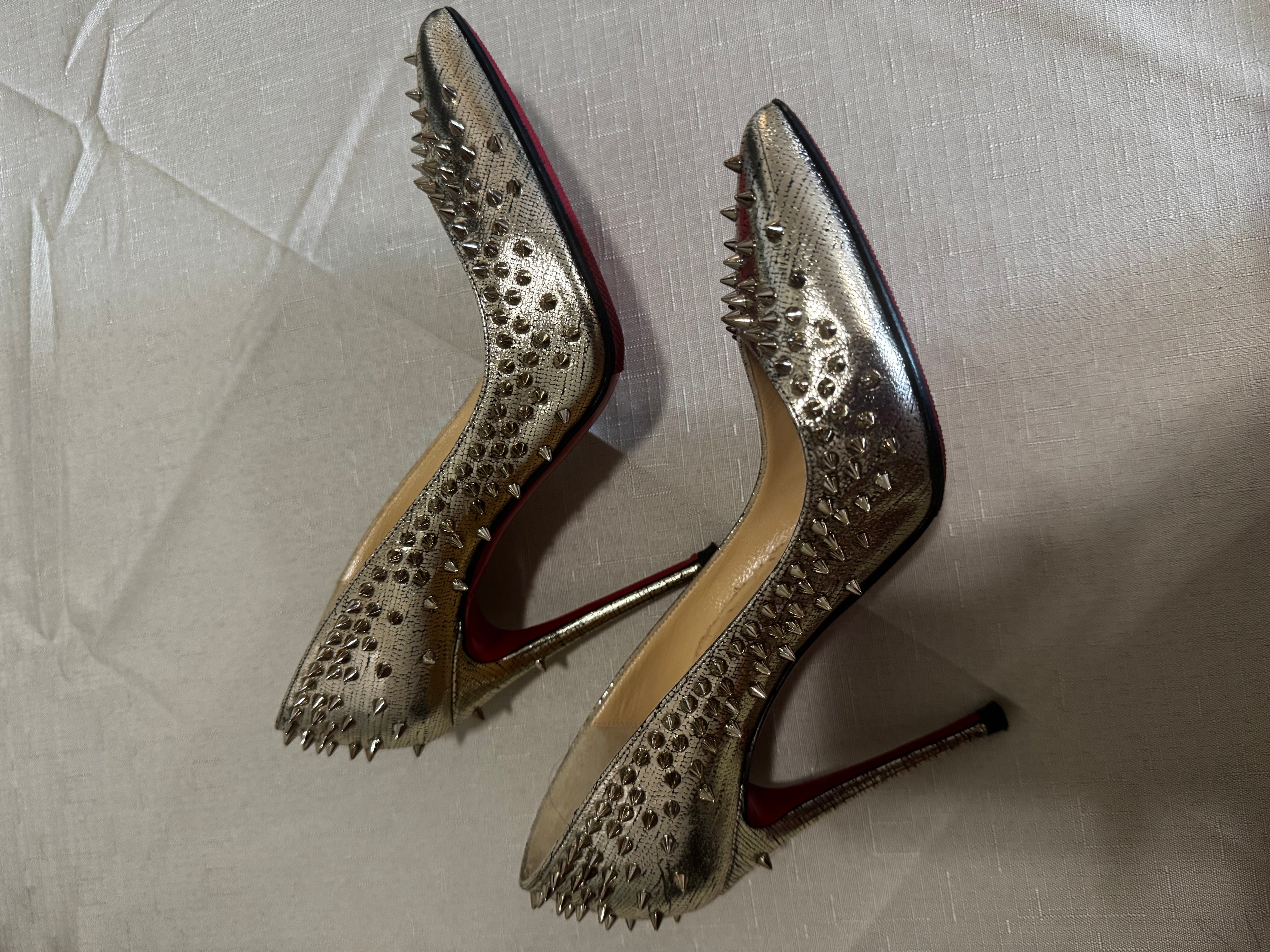 Christian Louboutin Metallic Gold Spike Pumps (6.5 / 36.5)