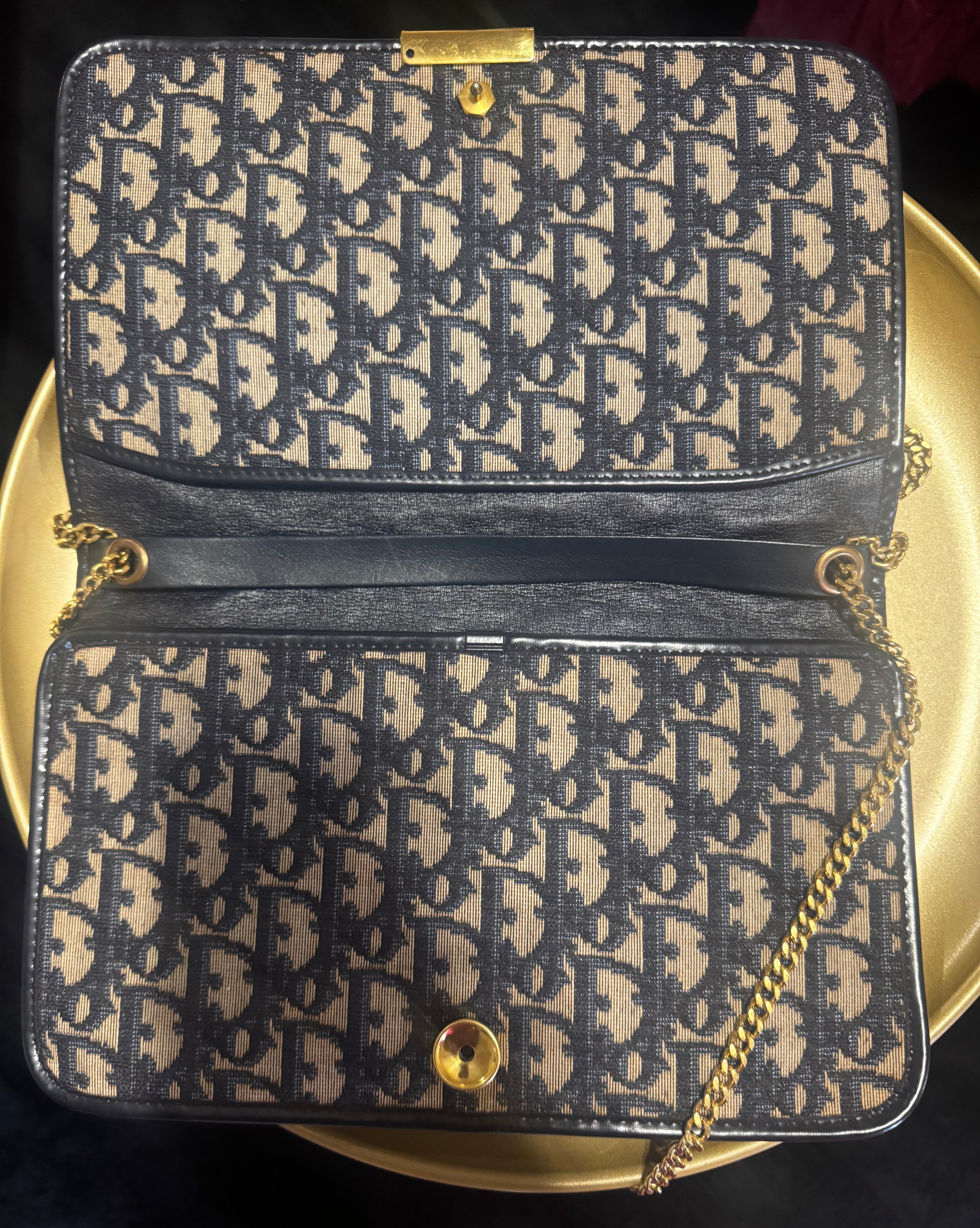 Vintage Dior Monogram Chain Shoulder Bag - RARE Galliano Era Piece