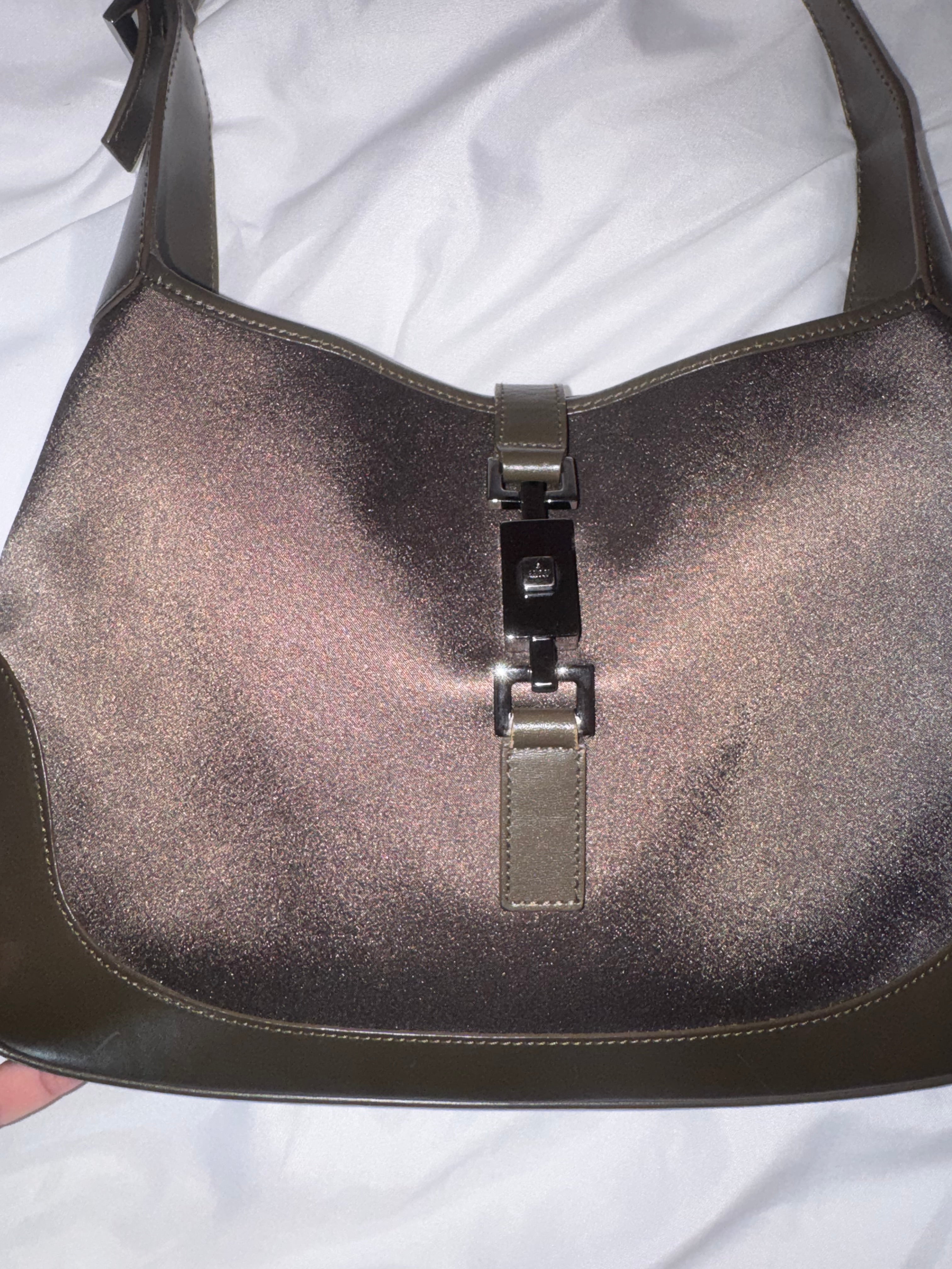 Dark Brown Gucci Jackie Leather Shoulder Bag