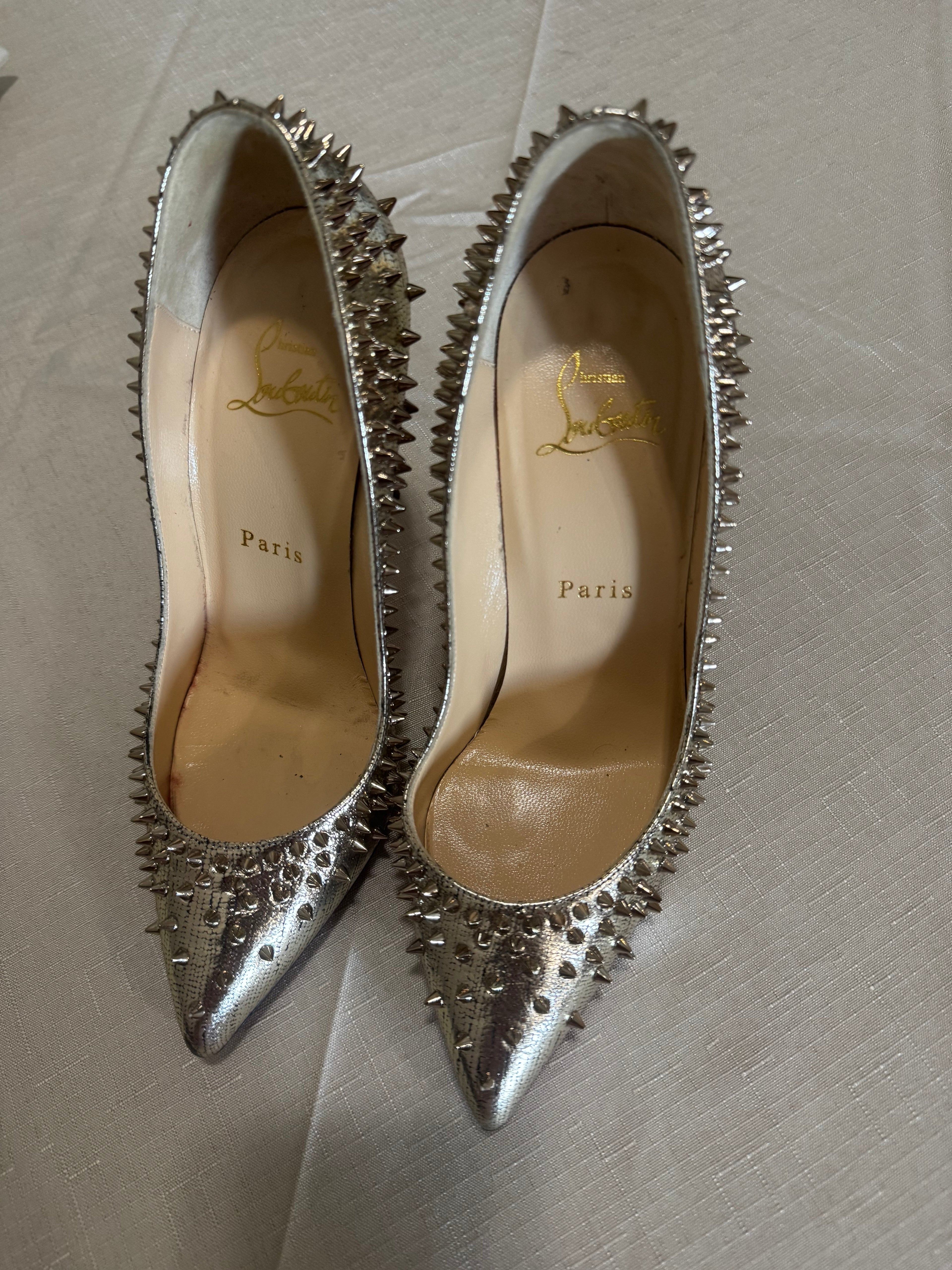 Christian Louboutin Metallic Gold Spike Pumps (6.5 / 36.5)