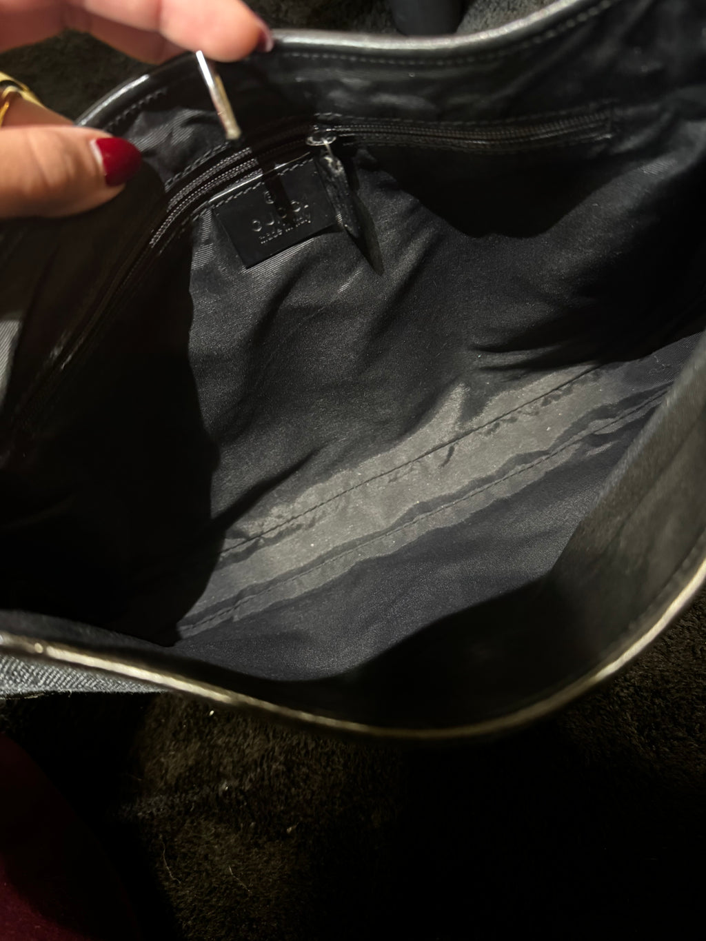 Tom Ford Era - Black Gucci Jackie GG Denim Canvas Shoulder Bag