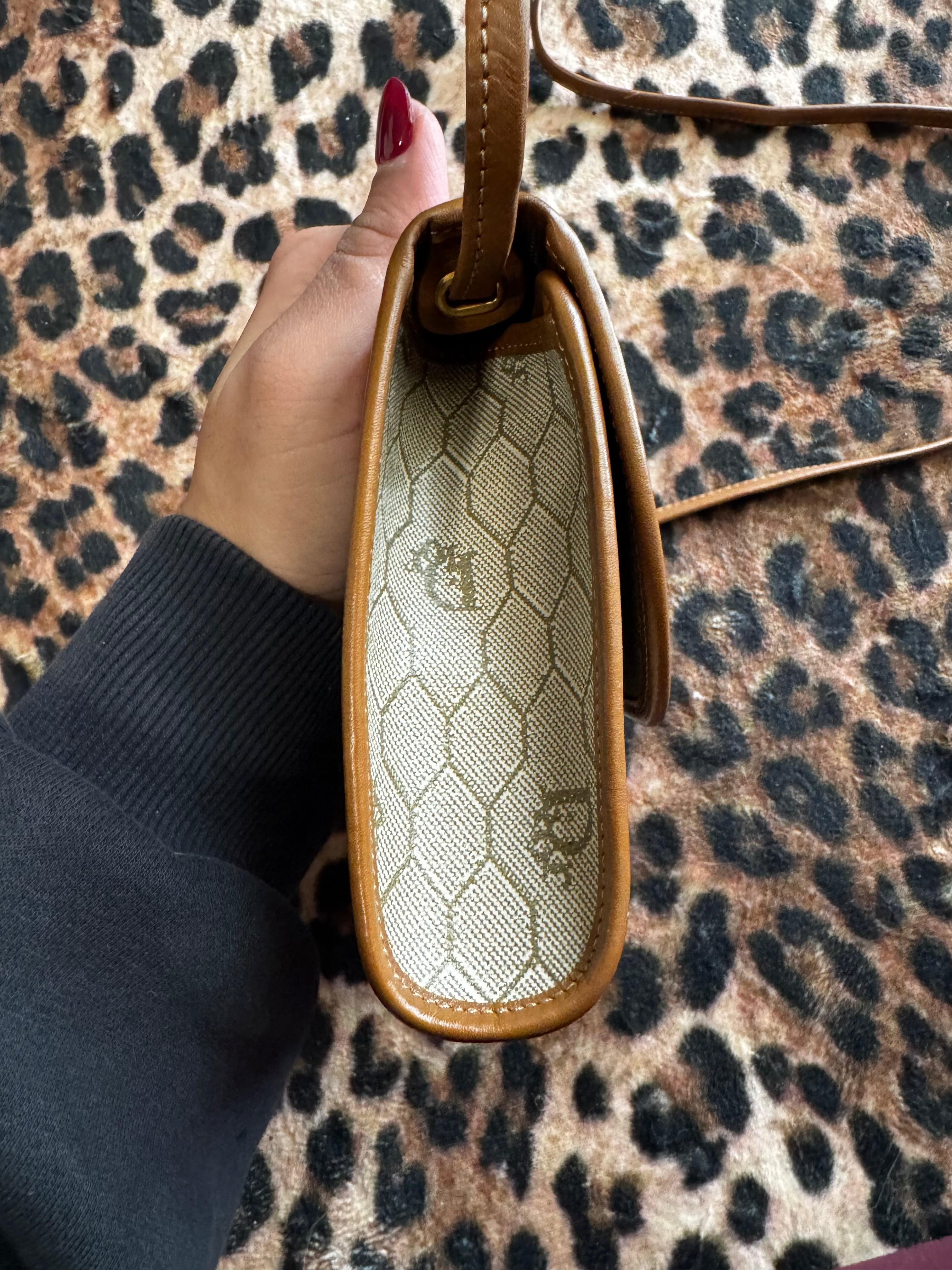 John Galliano Era - Vintage Dior Honeycomb Canvas Crossbody Bag in Cream