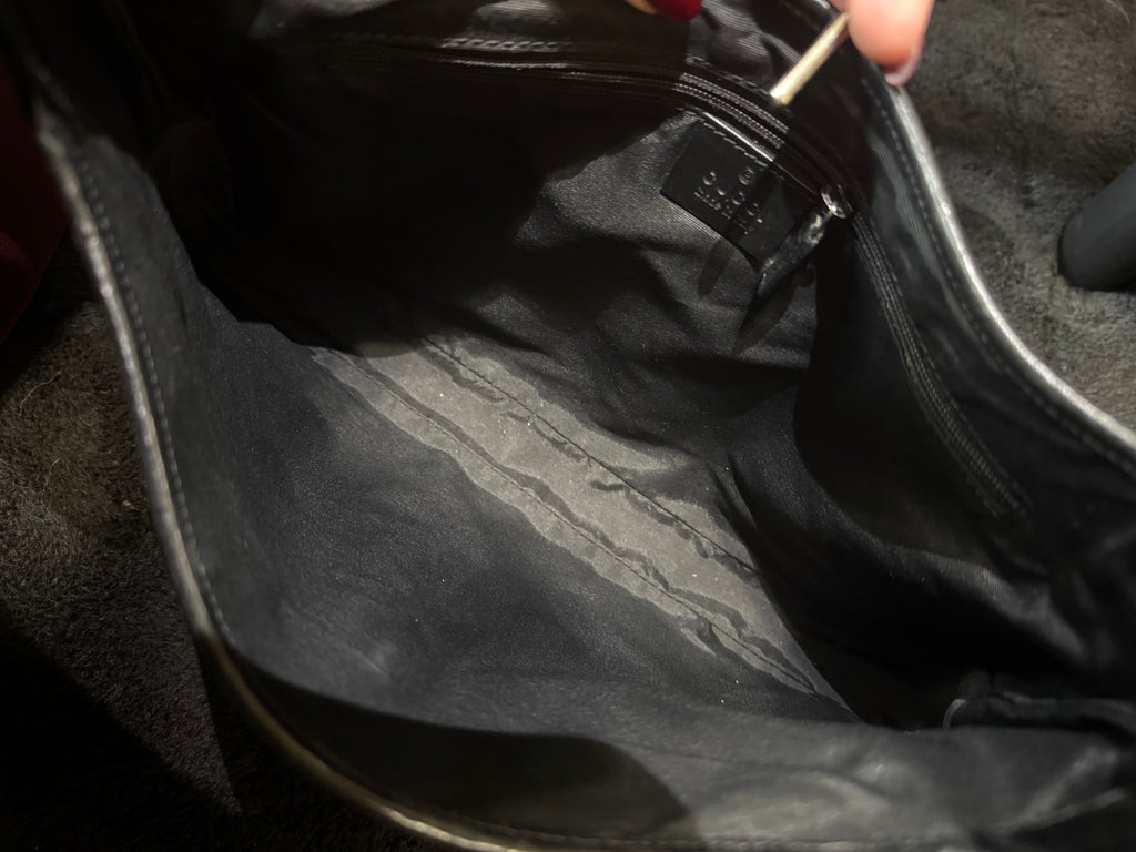 Tom Ford Era - Black Gucci Jackie GG Denim Canvas Shoulder Bag
