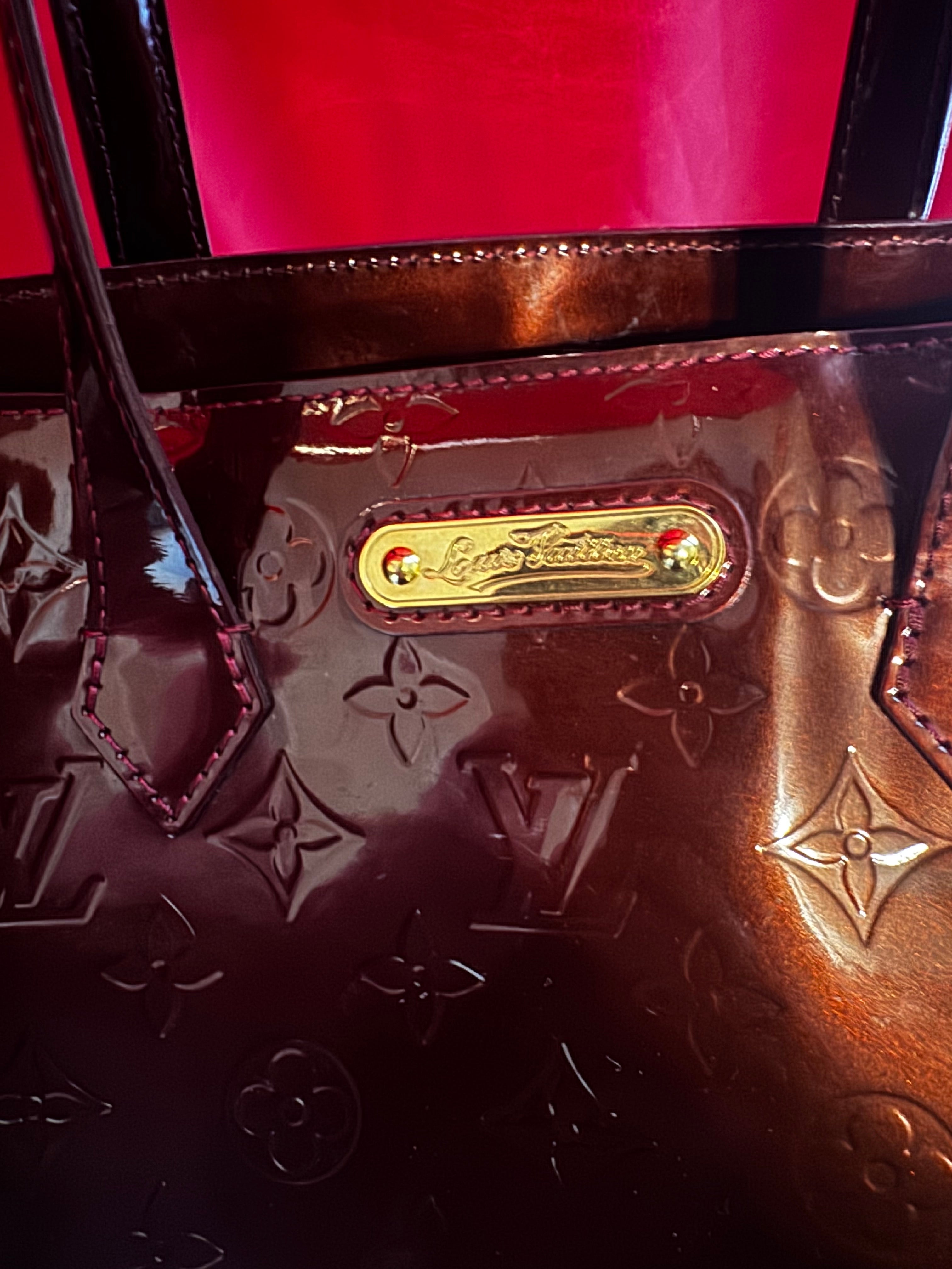 Louis Vuitton Monogram Vernis Tote PM in Metallic Burgundy