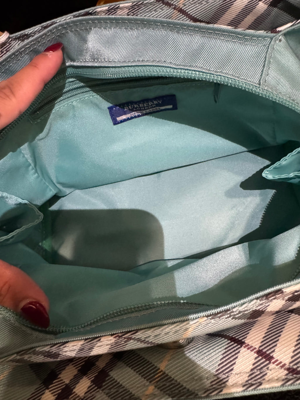Burberry Blue Label Teal Nylon Tote (Japanese Exclusive)