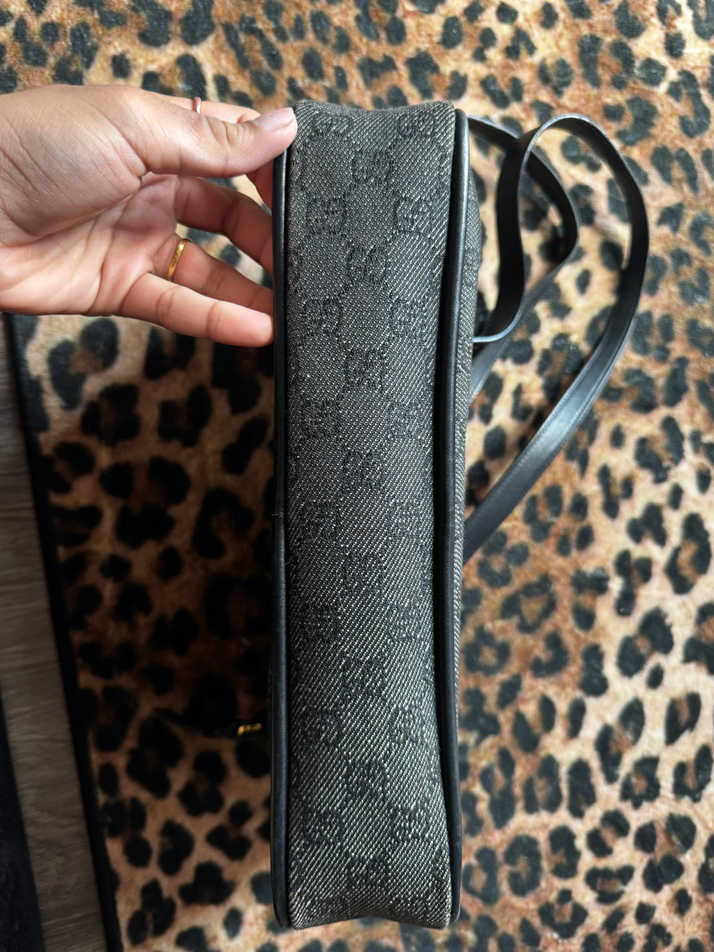 Black Gucci GG Canvas Messenger Bag