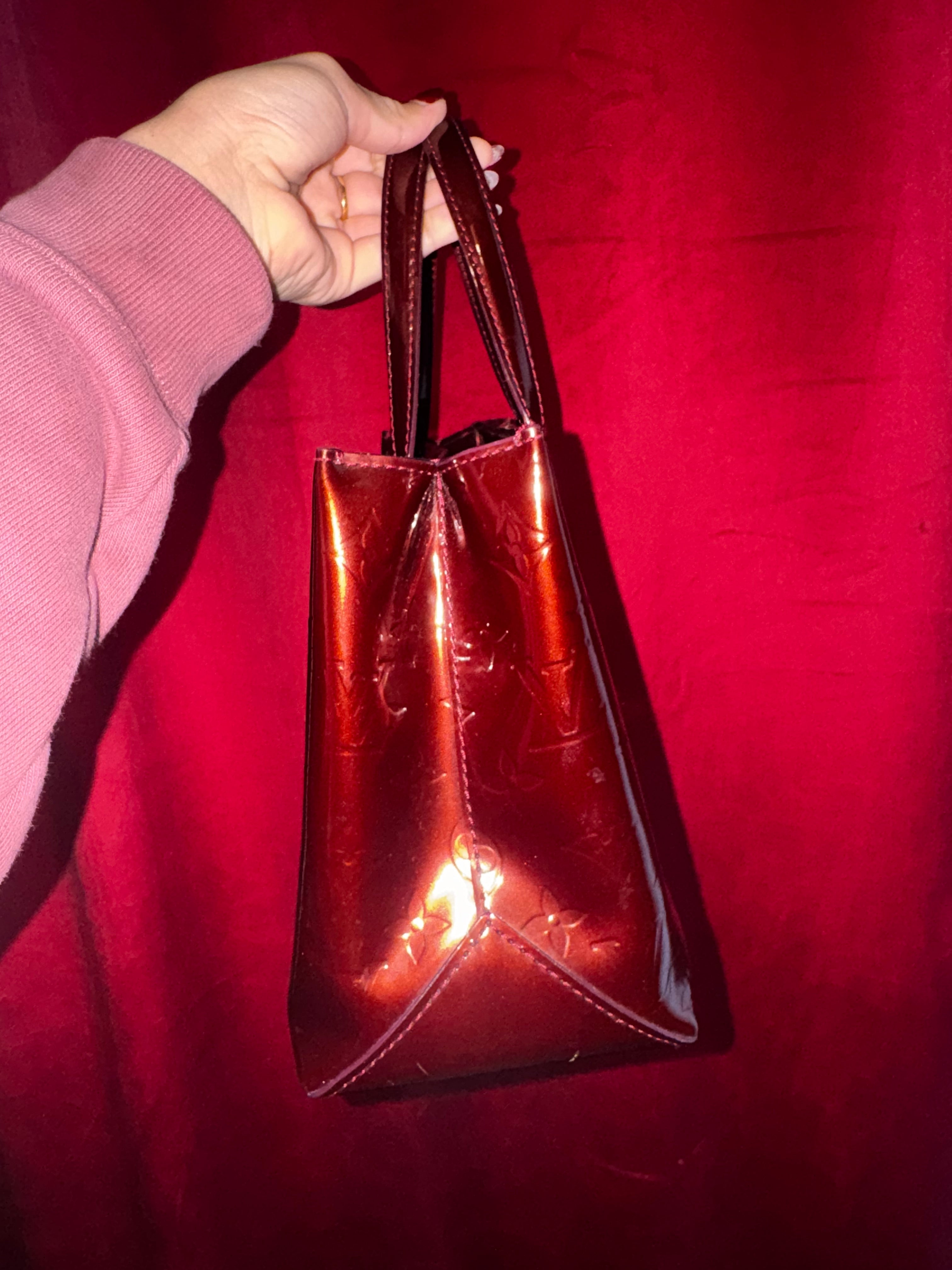 Louis Vuitton Monogram Vernis Tote PM in Metallic Burgundy