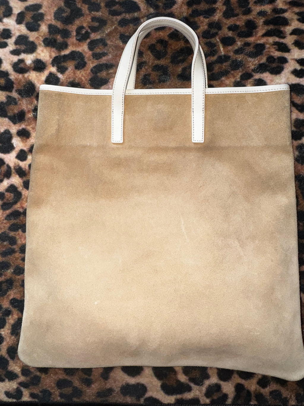 Vintage Loewe Suede Anagram Tote – Tan/Cream