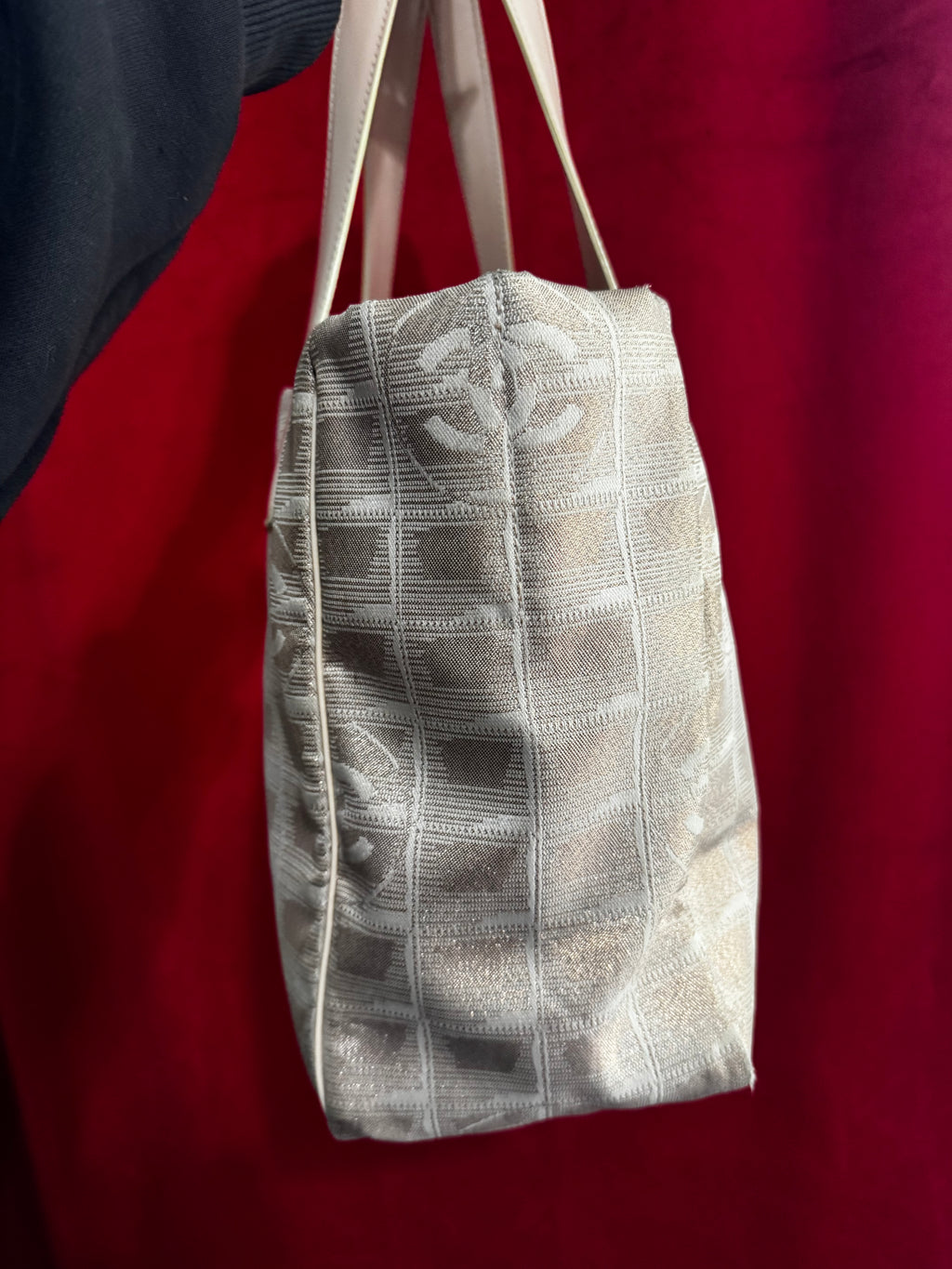 Chanel Metallic Jacquard CC Tote – Beige