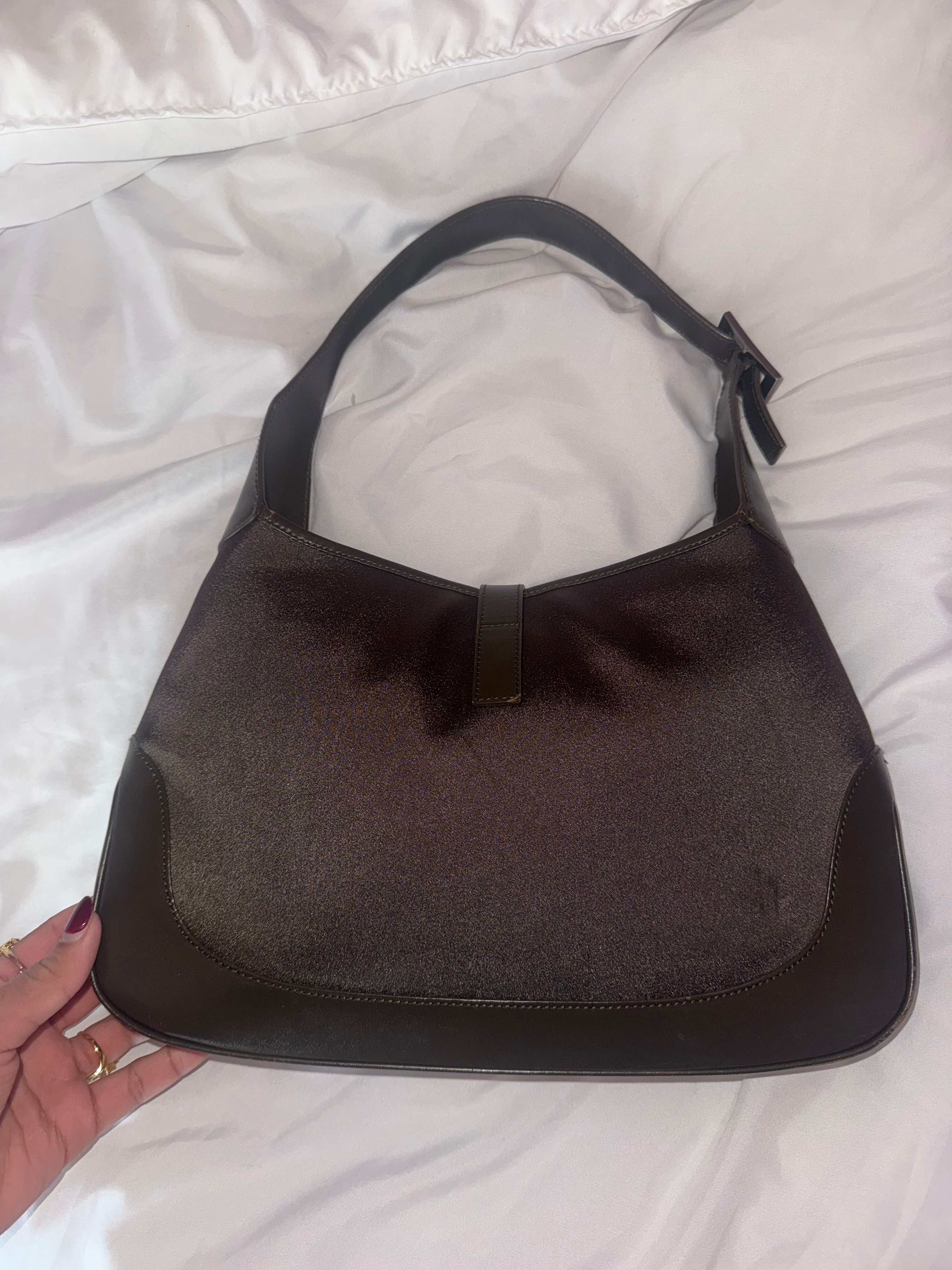 Dark Brown Gucci Jackie Leather Shoulder Bag