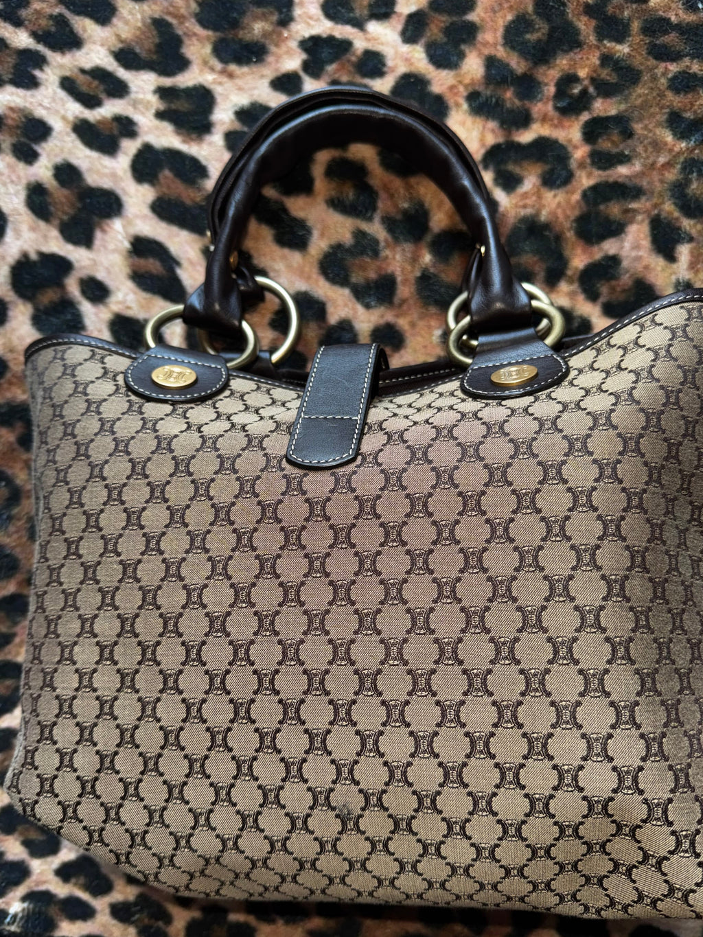 Vintage Celine Macadam Canvas Tote – Brown