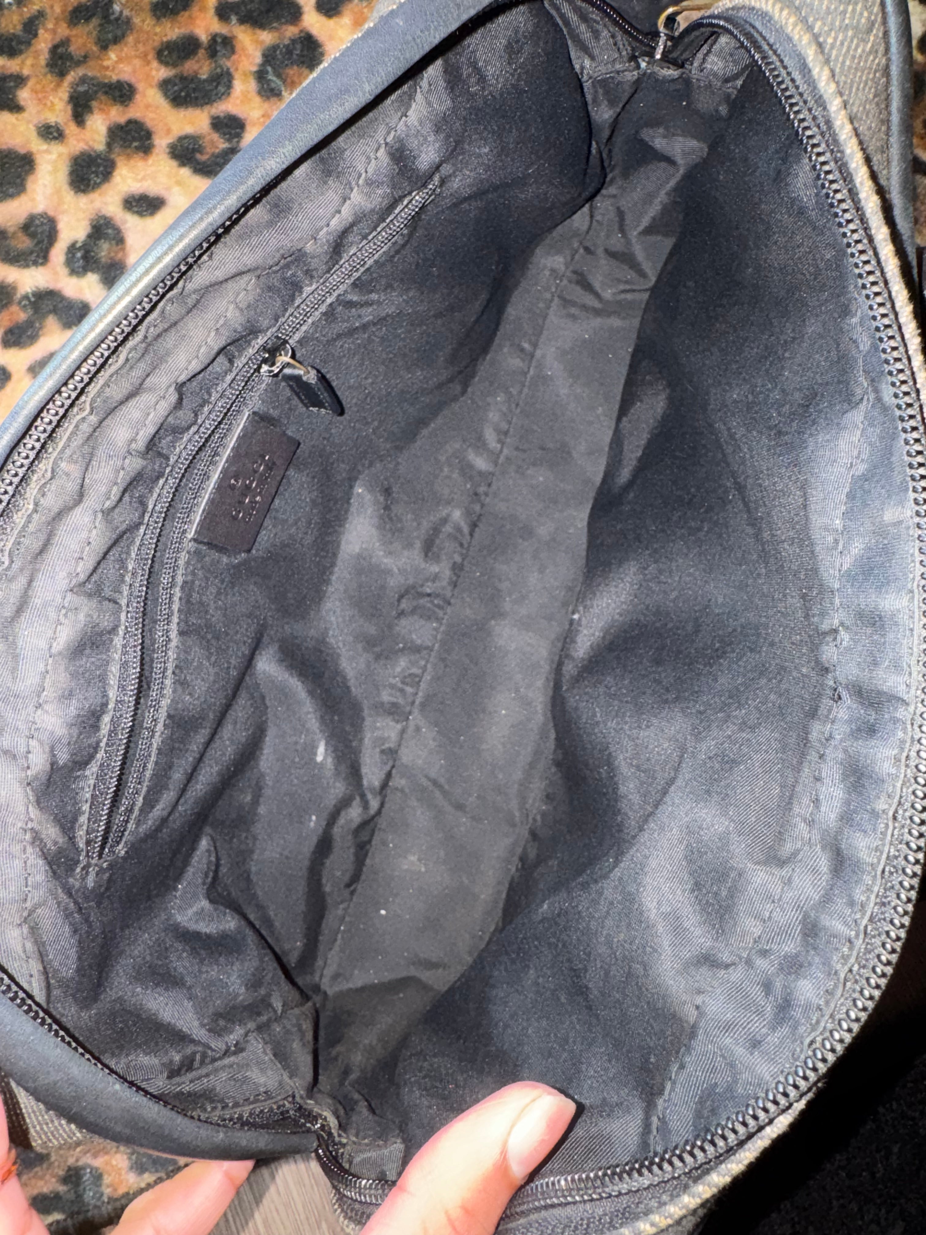 Black Gucci GG Canvas Messenger Bag