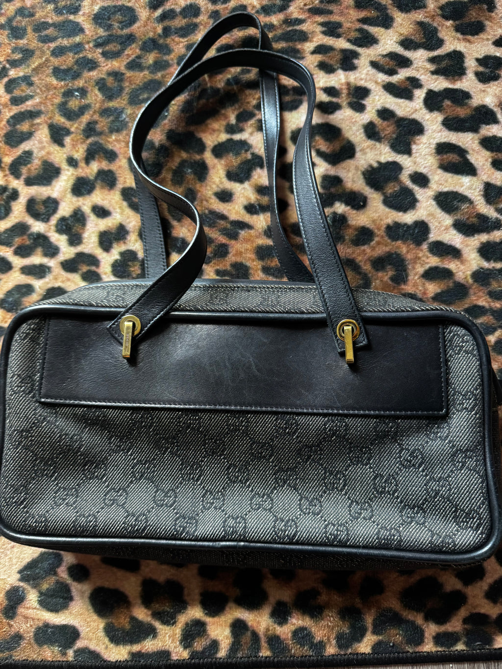 Black Gucci GG Canvas Messenger Bag
