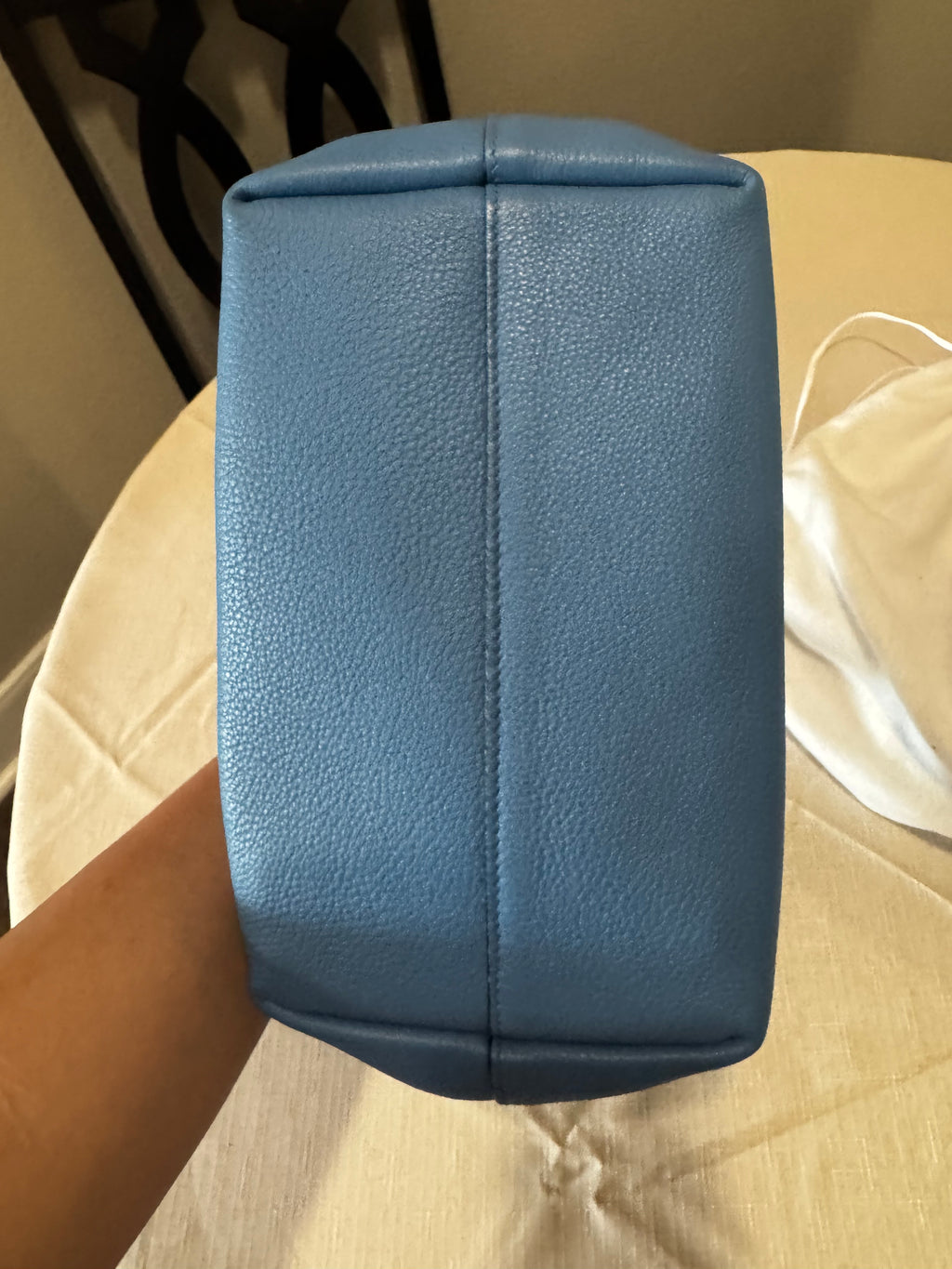 Blue Prada Vitello Daino Leather Tote