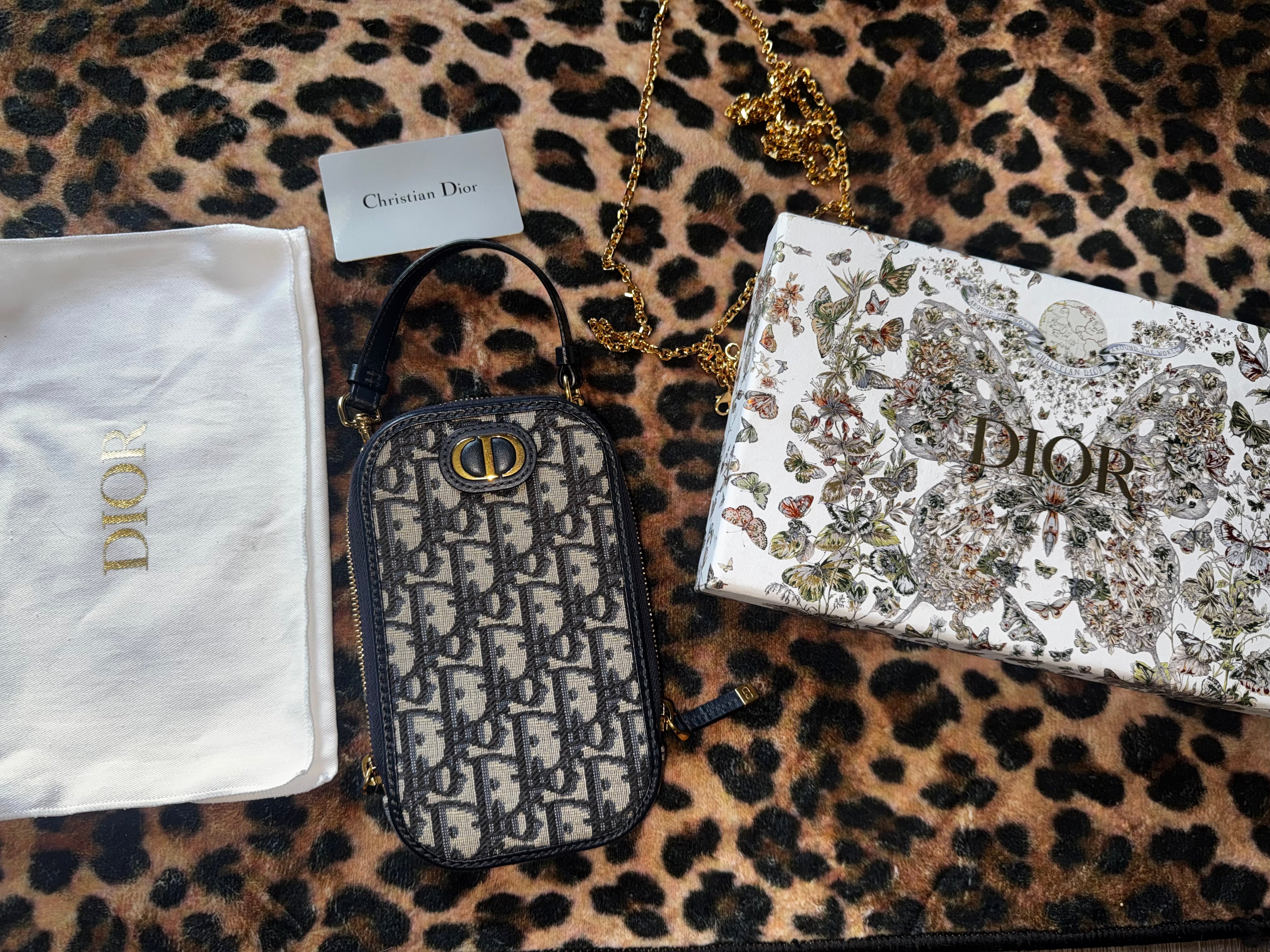 Christian Dior Oblique Jacquard 30 Montaigne Call’in Dior Phone Pouch