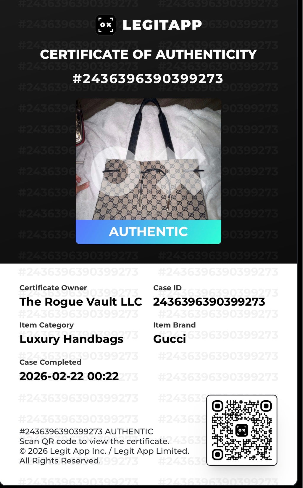 Tom Ford Era - Black Gucci GG Canvas Drawstring Tote