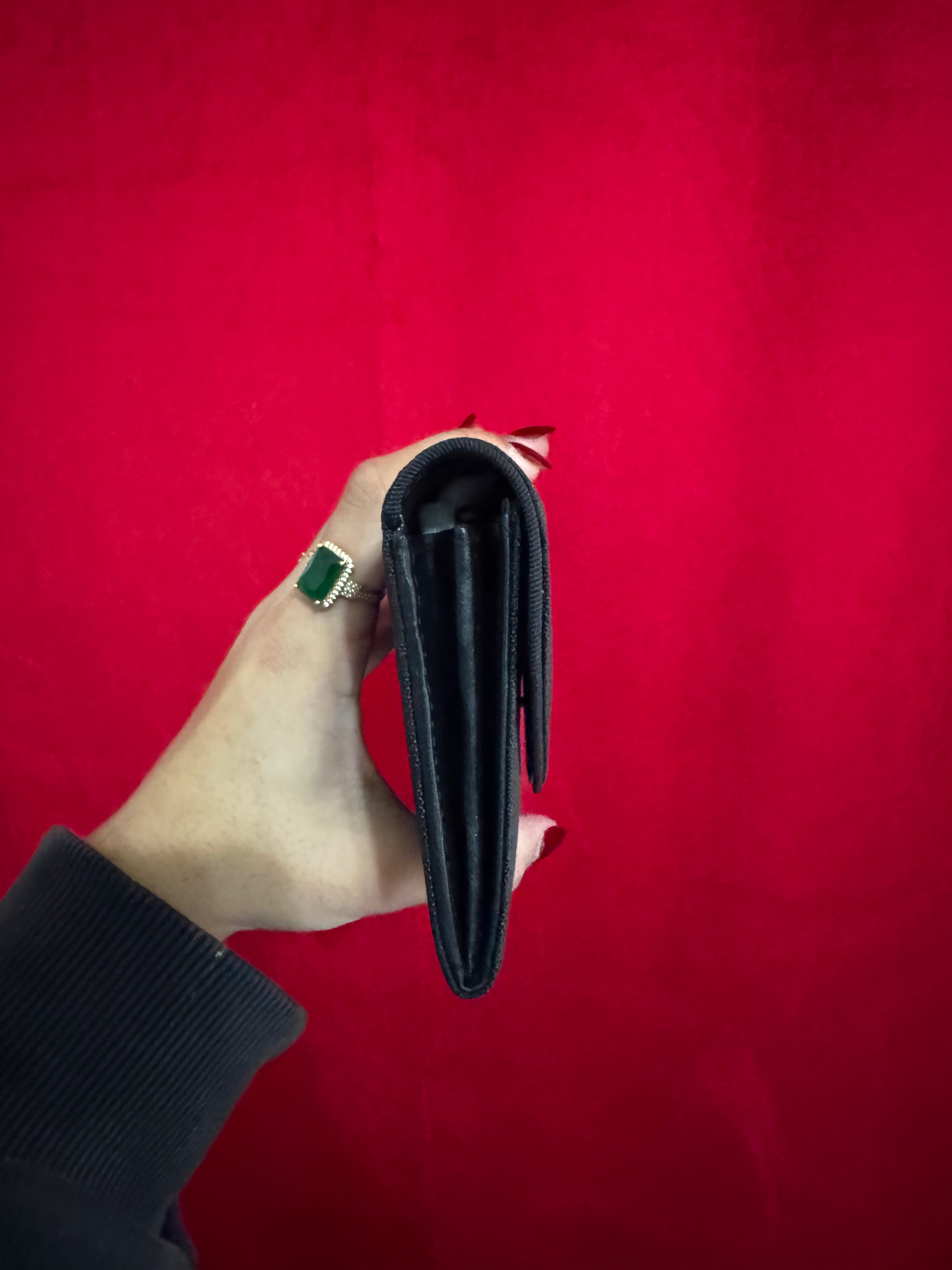 Vintage Dior Trotter Canvas Wallet Clutch in Black