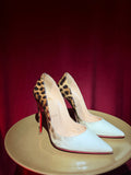 Christian Louboutin Leopard & White D’Orsay Heels
