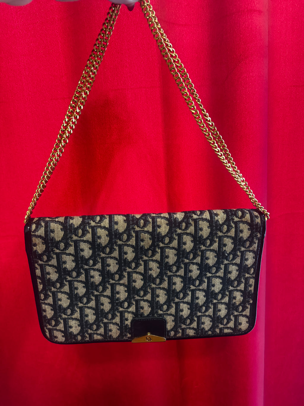 Vintage Dior Monogram Chain Shoulder Bag - RARE Galliano Era Piece