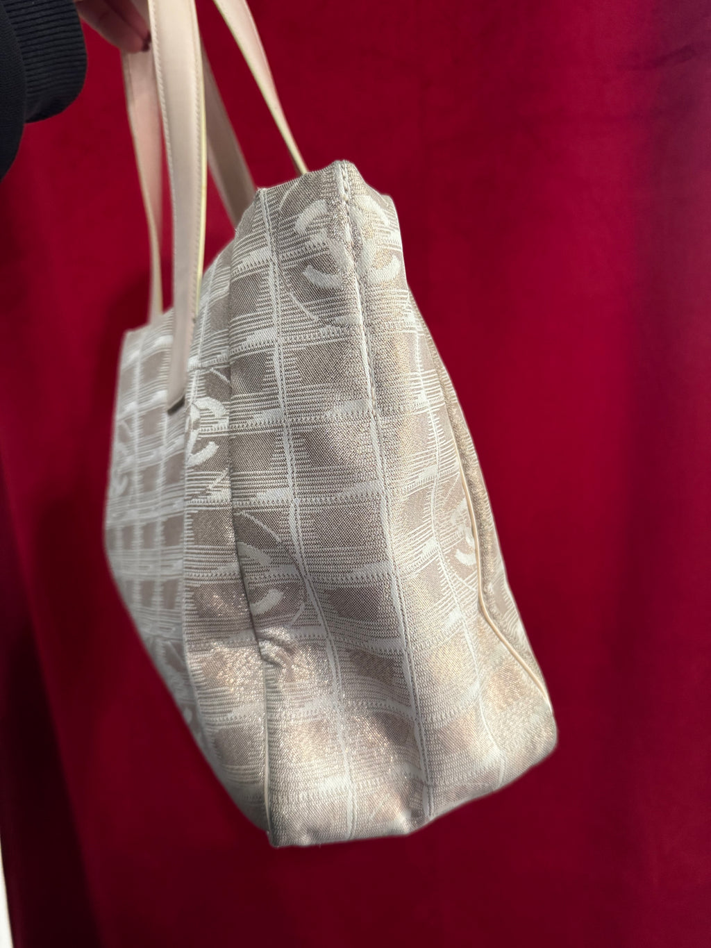 Chanel Metallic Jacquard CC Tote – Beige