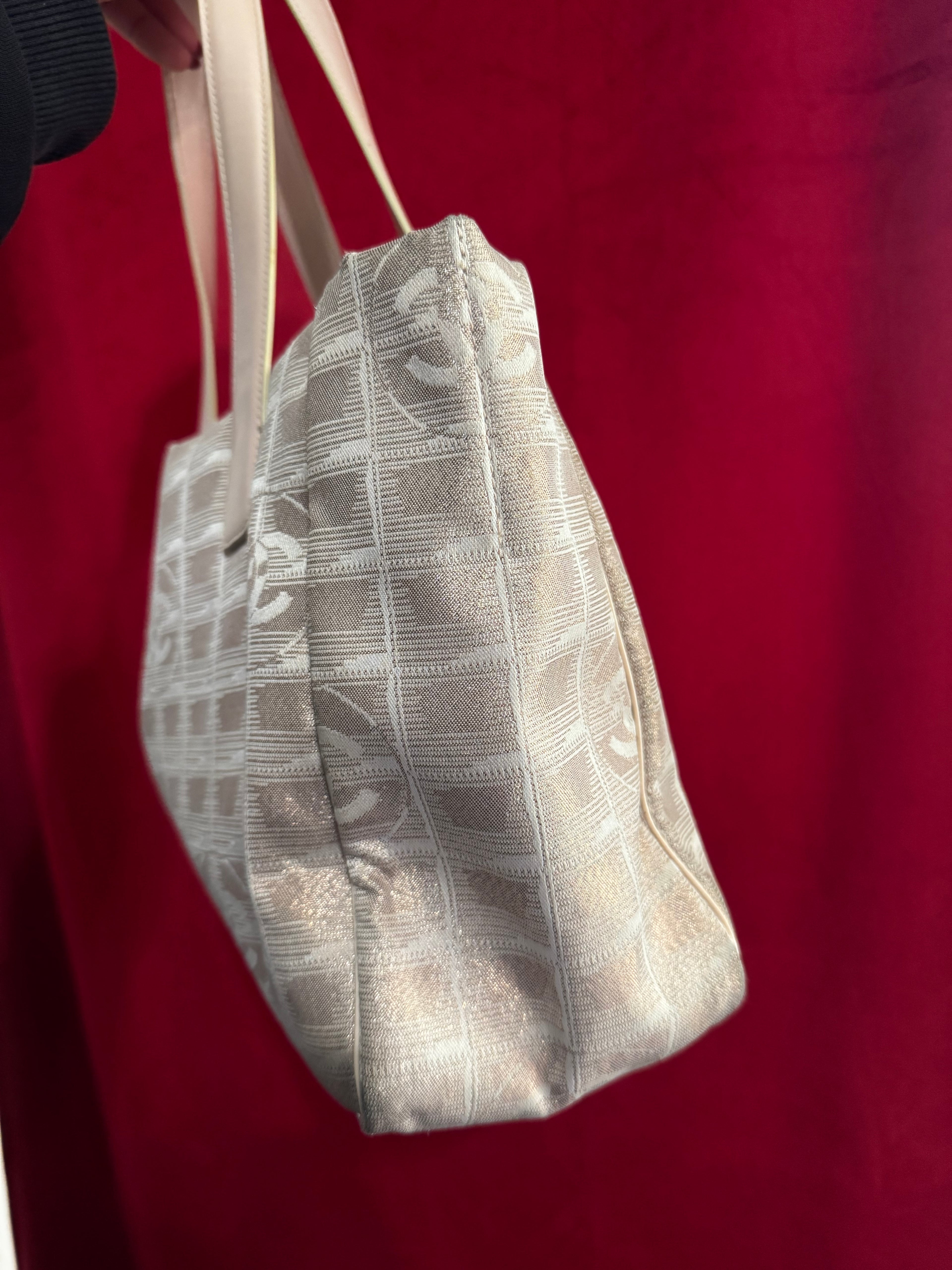Chanel Metallic Jacquard CC Tote – Beige