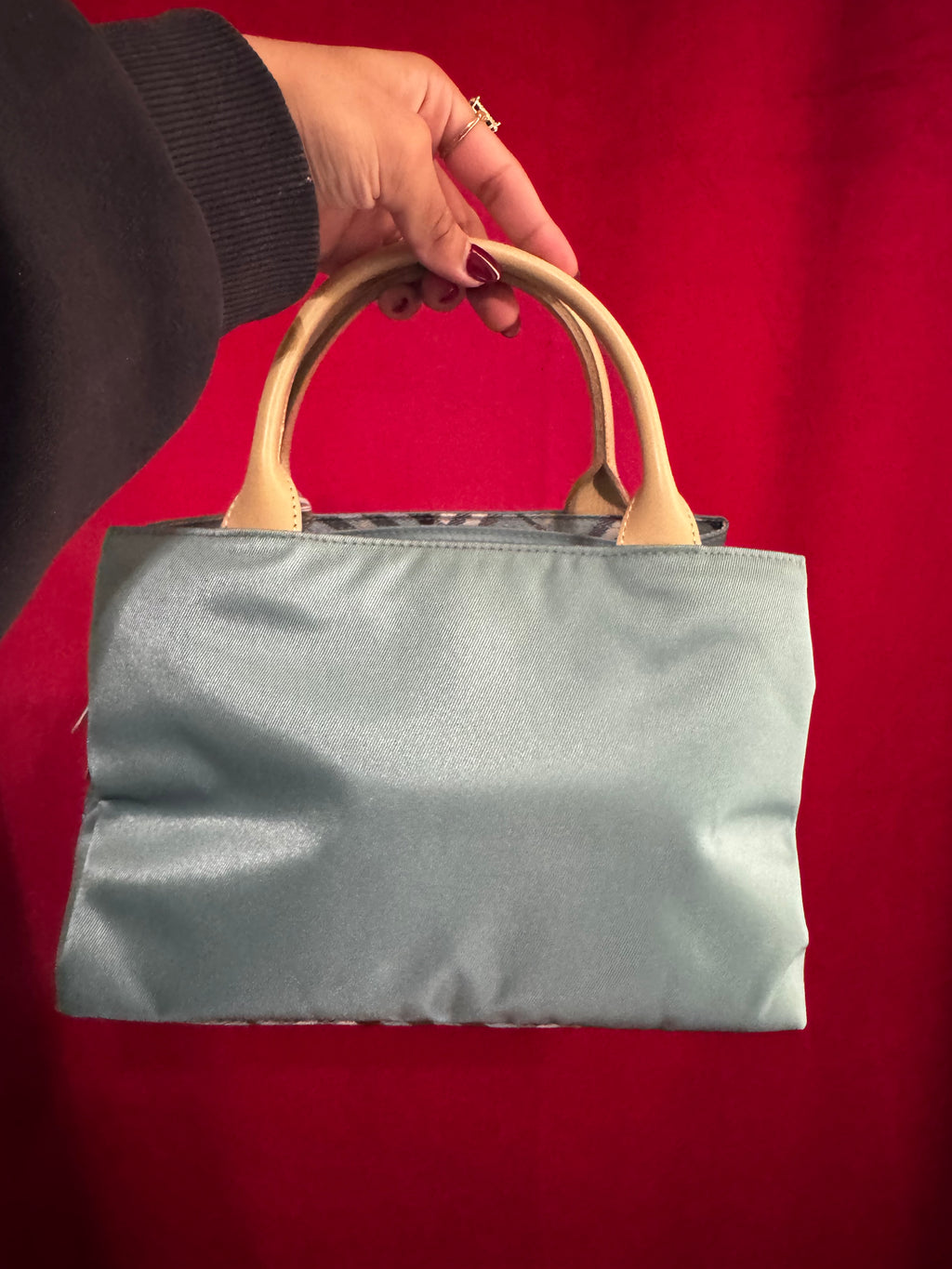 Burberry Blue Label Teal Nylon Tote (Japanese Exclusive)