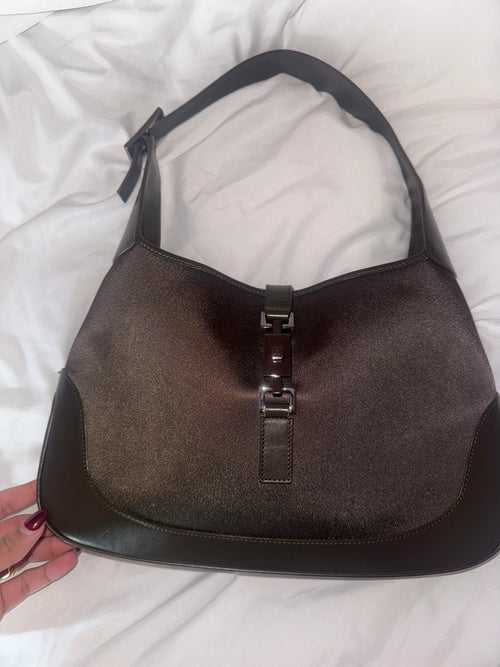 Dark Brown Gucci Jackie Leather Shoulder Bag