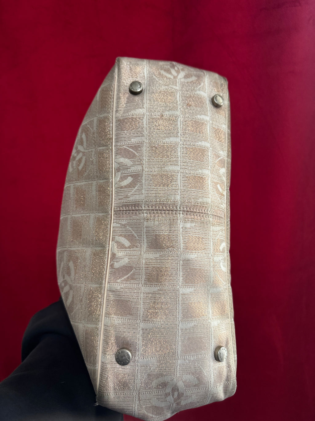 Chanel Metallic Jacquard CC Tote – Beige