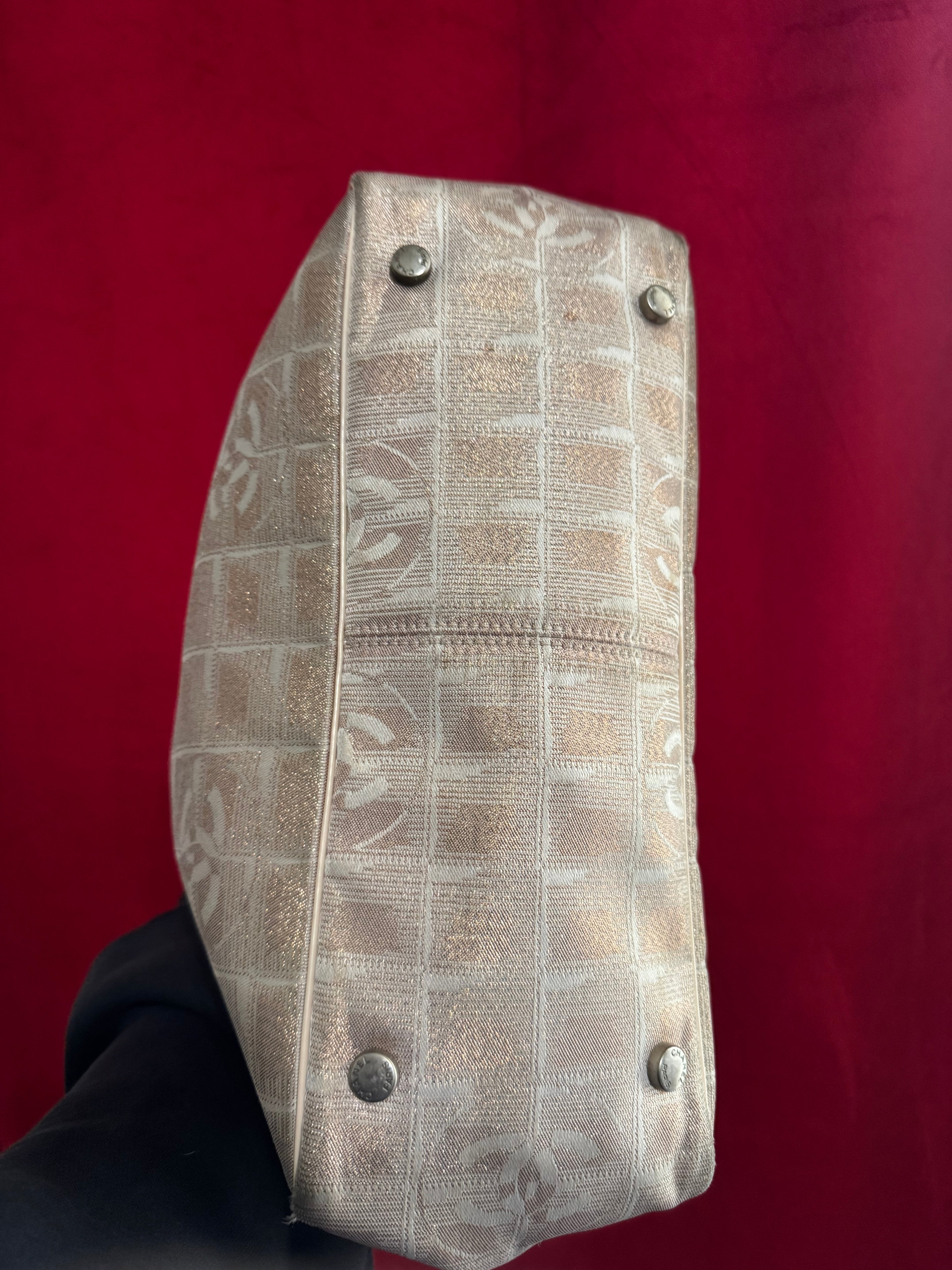 Chanel Metallic Jacquard CC Tote – Beige