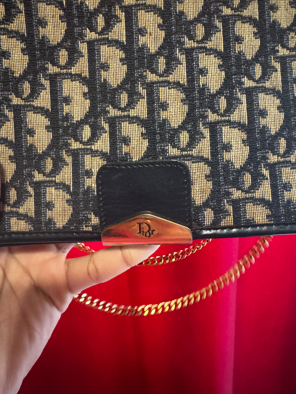 Vintage Dior Monogram Chain Shoulder Bag - RARE Galliano Era Piece
