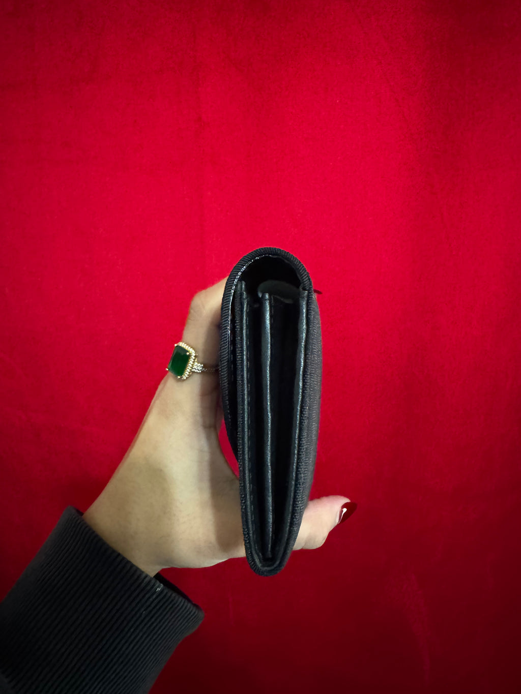 Vintage Dior Trotter Canvas Wallet Clutch in Black