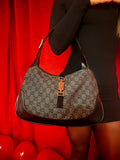 Tom Ford Era - Black Gucci Jackie GG Denim Canvas Shoulder Bag