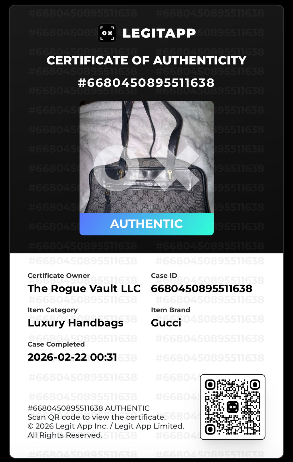 Black Gucci GG Canvas Messenger Bag
