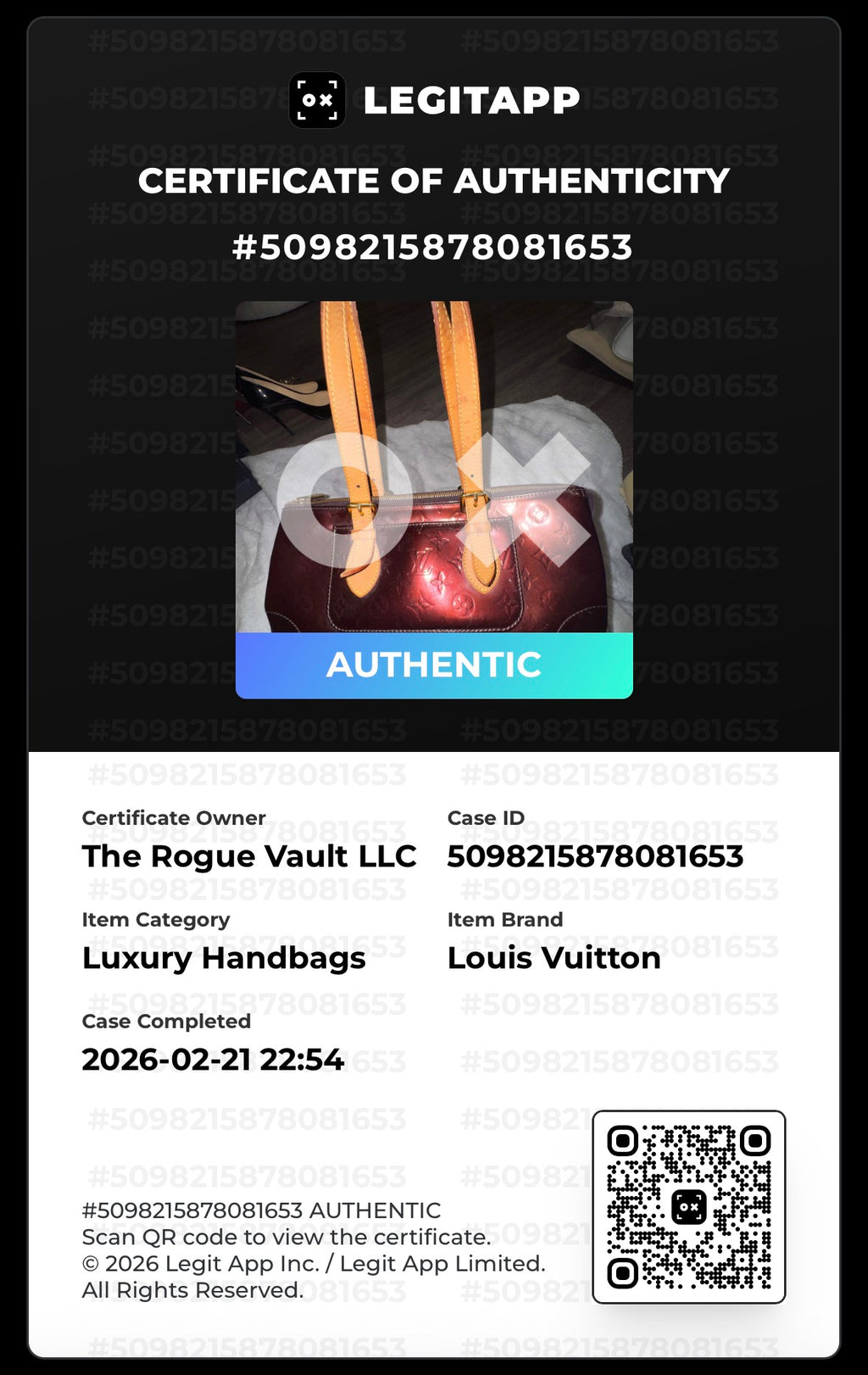 Louis Vuitton Monogram Vernis Rosewood Avenue – Amarante