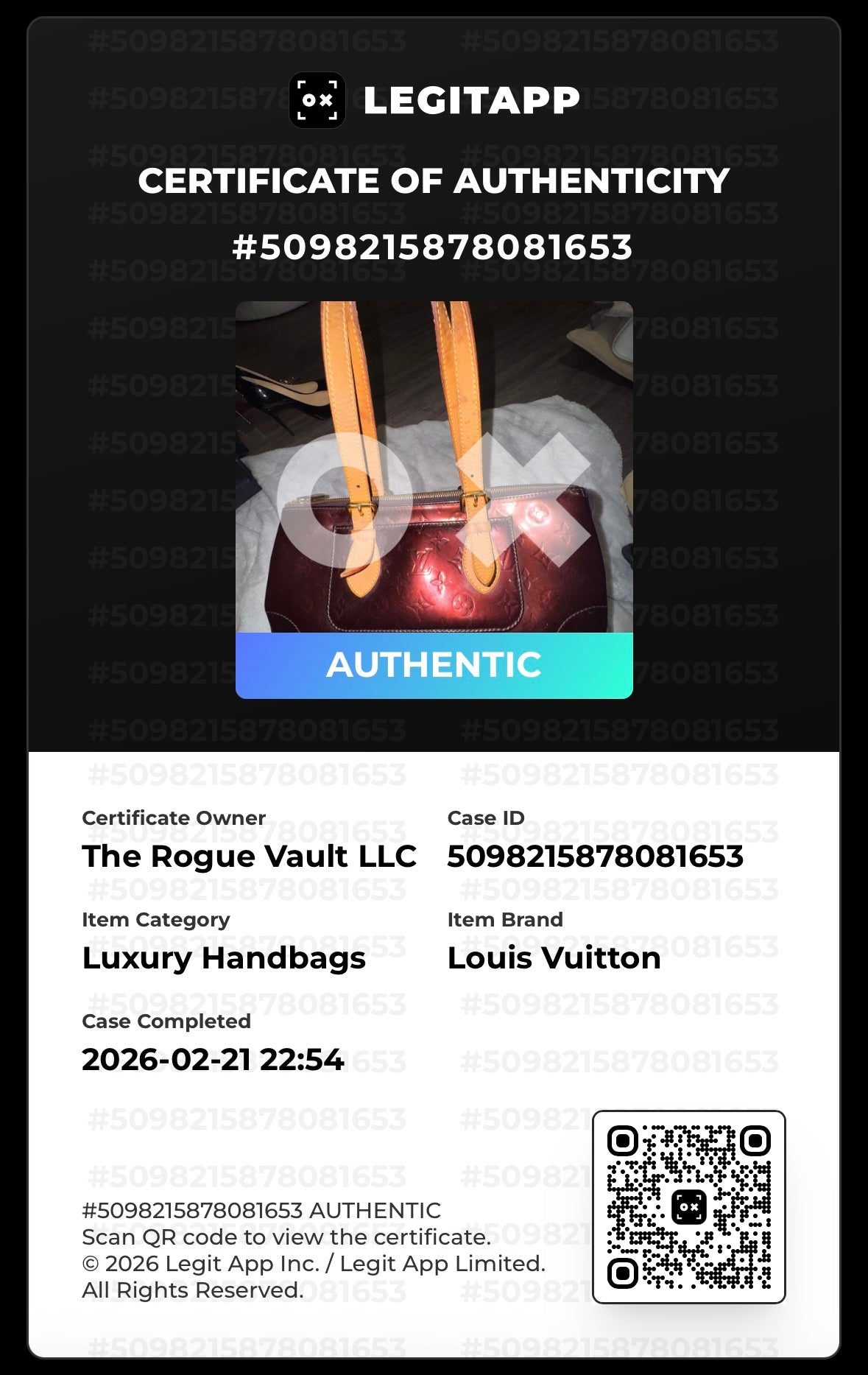 Louis Vuitton Monogram Vernis Rosewood Avenue – Amarante