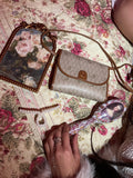 John Galliano Era - Vintage Dior Honeycomb Canvas Crossbody Bag in Cream